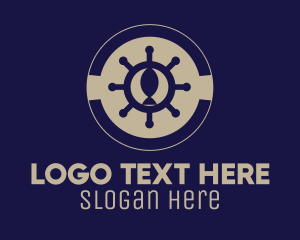 Fishing Ship Wheel  Logo