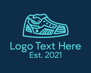 الركلات - تصميم شعار Handshake Blue Sneaker
