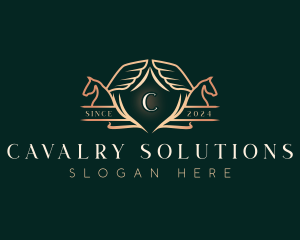 Luxury Pegasus Stallion logo design