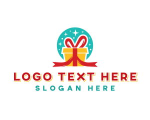 Present - Gift Present Ribbon logo design