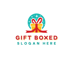 Gift Present Ribbon logo design