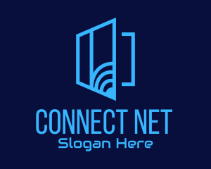 Ethernet - Blue Window Signal logo design