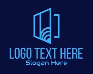 Wifi - Blue Window Signal logo design