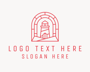 Nautical - Red Maritime Lighthouse logo design