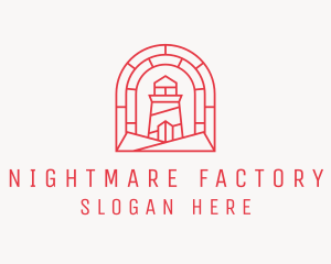 Red Maritime Lighthouse logo design