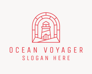 Seafarer - Red Maritime Lighthouse logo design