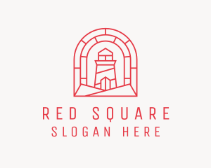 Red Maritime Lighthouse logo design