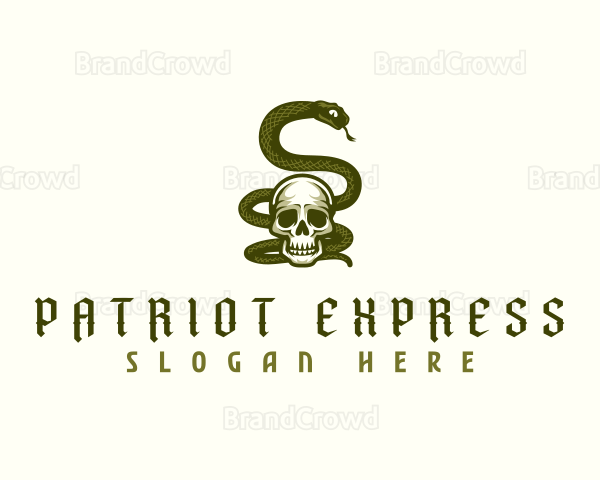 Skeleton Serpent Snake Logo