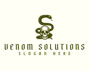 Skeleton Serpent Snake logo design