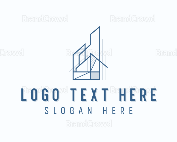 Blueprint Architect Construction Logo