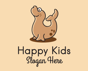 Happy Cute Seal  logo design