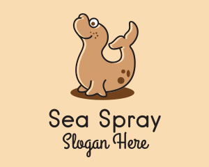 Happy Cute Seal  logo design