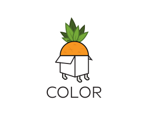 Vegan - Pineapple Fruit Box logo design