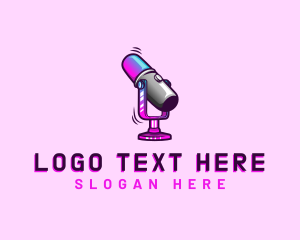 Podcast - Microphone Podcast Multimedia logo design