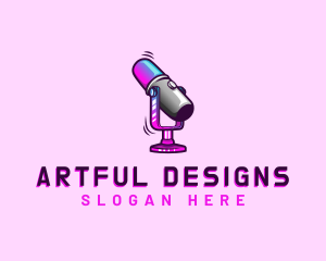 Microphone Podcast Multimedia logo design