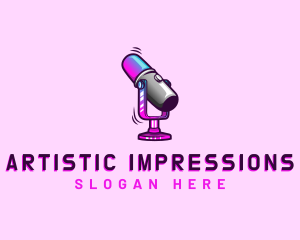 Microphone Podcast Multimedia logo design