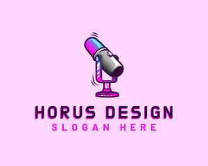 Microphone Podcast Multimedia logo design