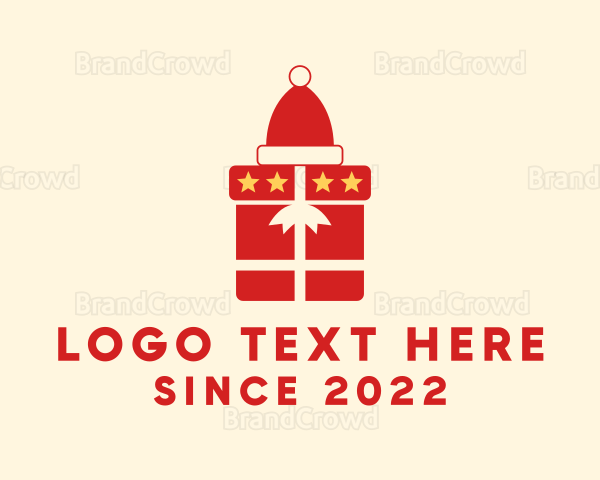 Santa Hat Gift Logo