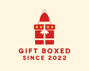 Santa Hat Gift logo design