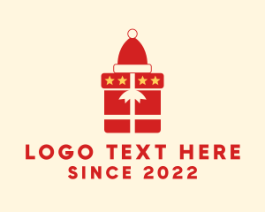 Gift Shop - Santa Hat Gift logo design