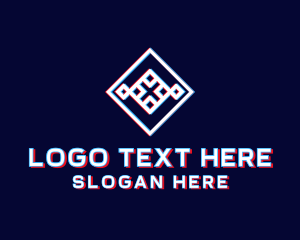 Static Motion - Futuristic Glitchy Letter X logo design