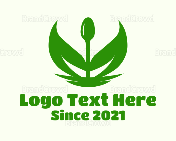 Green Spoon Leaf Logo
