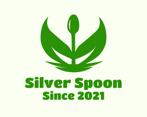 Green Spoon Leaf logo design