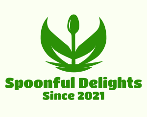 Spoon - Green Spoon Leaf logo design