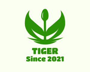 Vegetarian - Green Spoon Leaf logo design