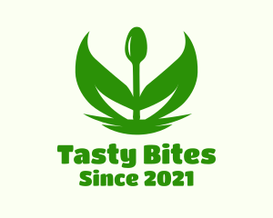 Meal - Green Spoon Leaf logo design