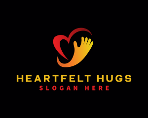 Hand Heart Love logo design