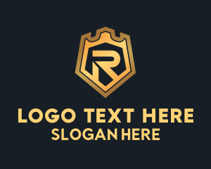 Kingship - Royal Crest Shield Letter R logo design