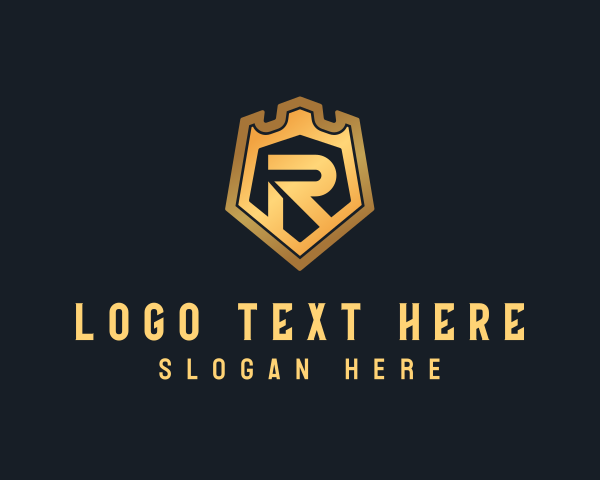 Banner - Royal Crest Letter R logo design