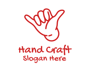 Hand - Shaka Hand Outline logo design