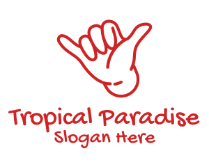 Hawaii - Shaka Hand Outline logo design
