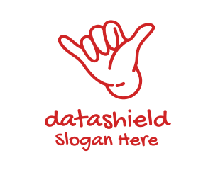 Shaka Hand Outline logo design