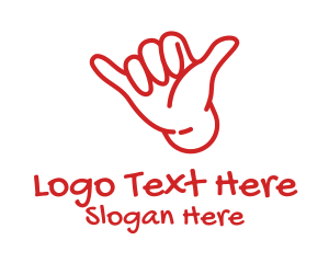 Shaka Hand Outline Logo