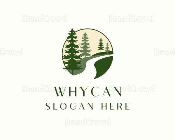 Forest Road Landscape Logo