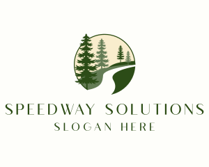 Road - Forest Road Landscape logo design