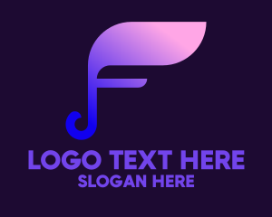 Producer - Musical Note Letter F logo design