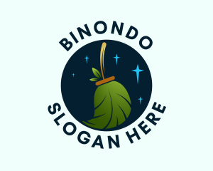 Natural - Cleaning Leaf Broom logo design
