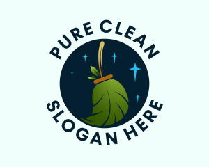 Cleaning Leaf Broom logo design