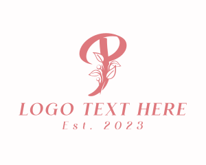 Bridal - Floral Garden Letter P logo design