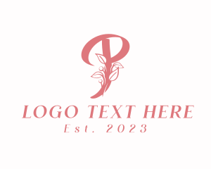 Vines - Floral Garden Letter P logo design