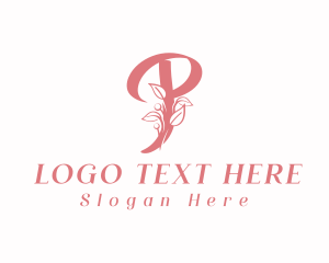 Floral Garden Letter P  Logo