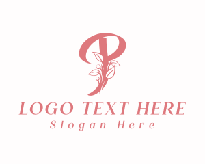 Floral Garden Letter P  Logo