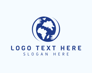 Globe - Hand Hug Earth Institution logo design