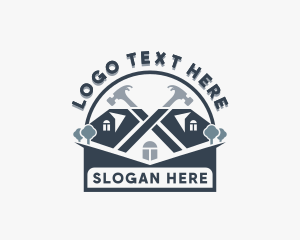 Residential - House Roofing Repair logo design