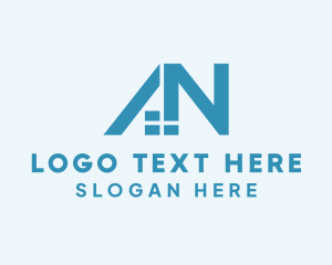 Mortgage - Blue Home Roof Letter N logo design