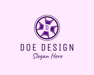 Cross Wheel Interior Design logo design